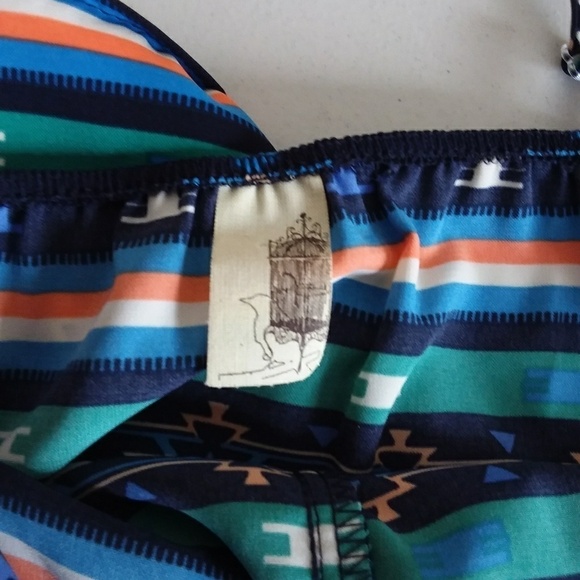 Francesca's Collection Women's Aztec Print Ruffle Top - Picture 6 of 7